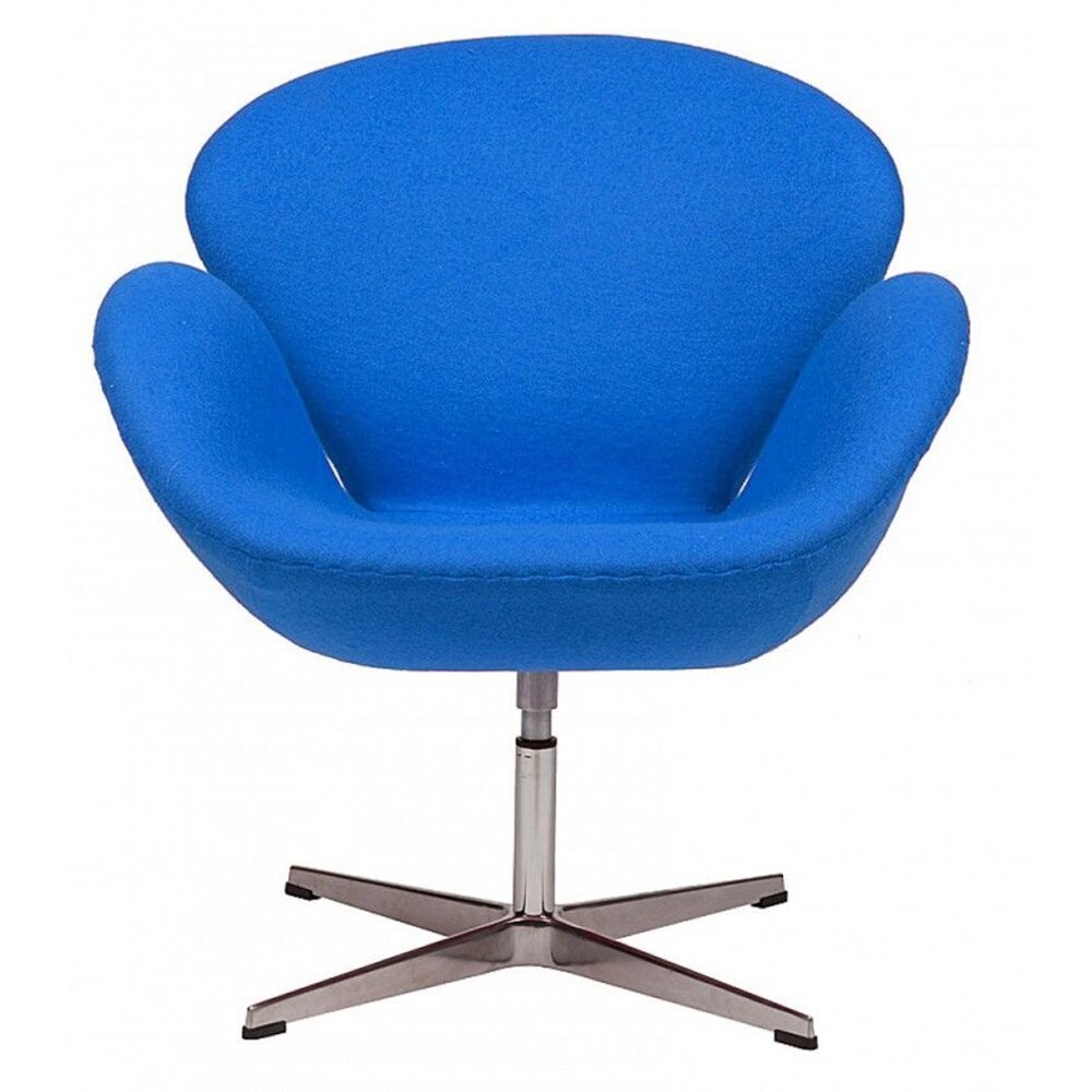 Кресло поворотное с мягкими подлокотниками синее Swan