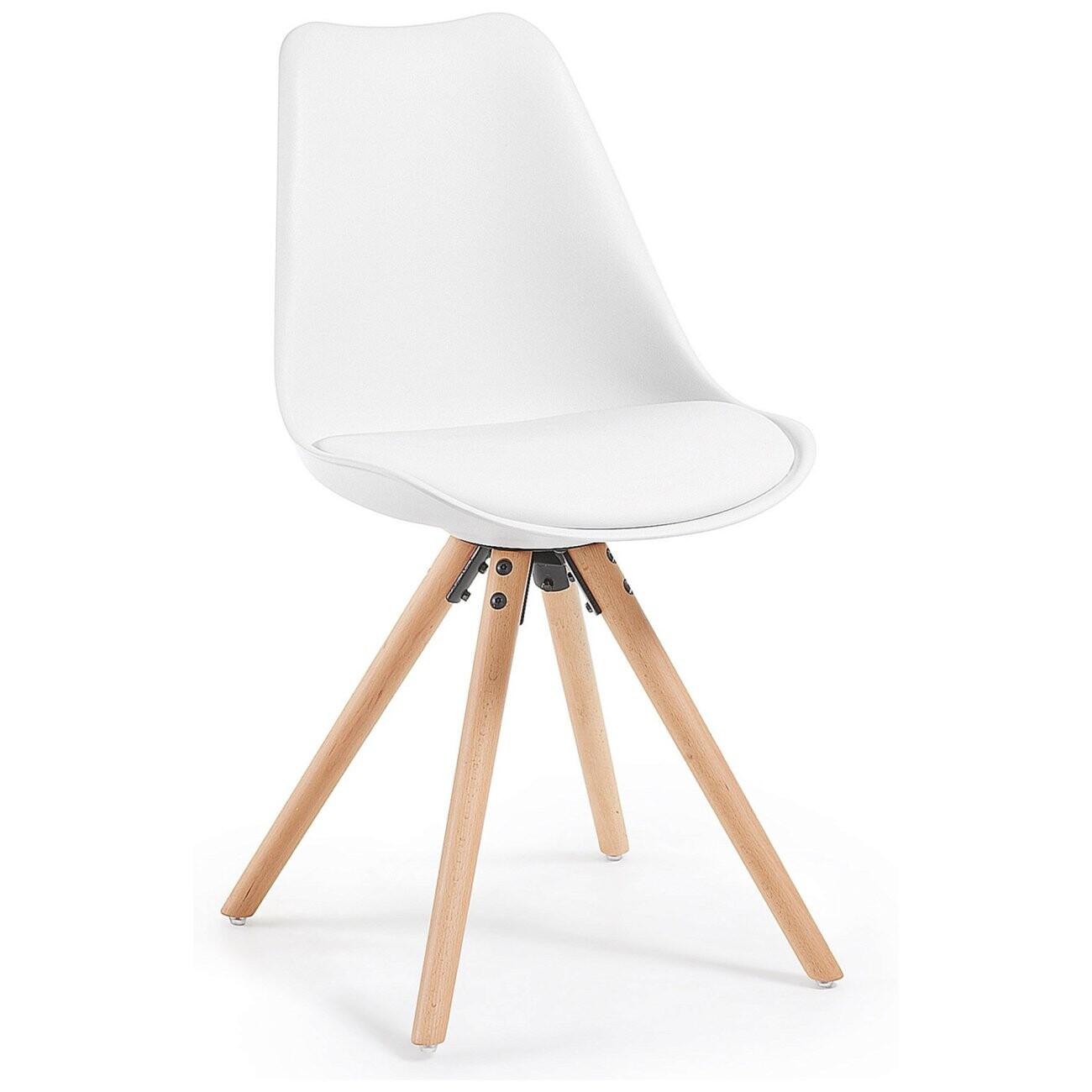 стул белый пластиковый с деревянными ножками