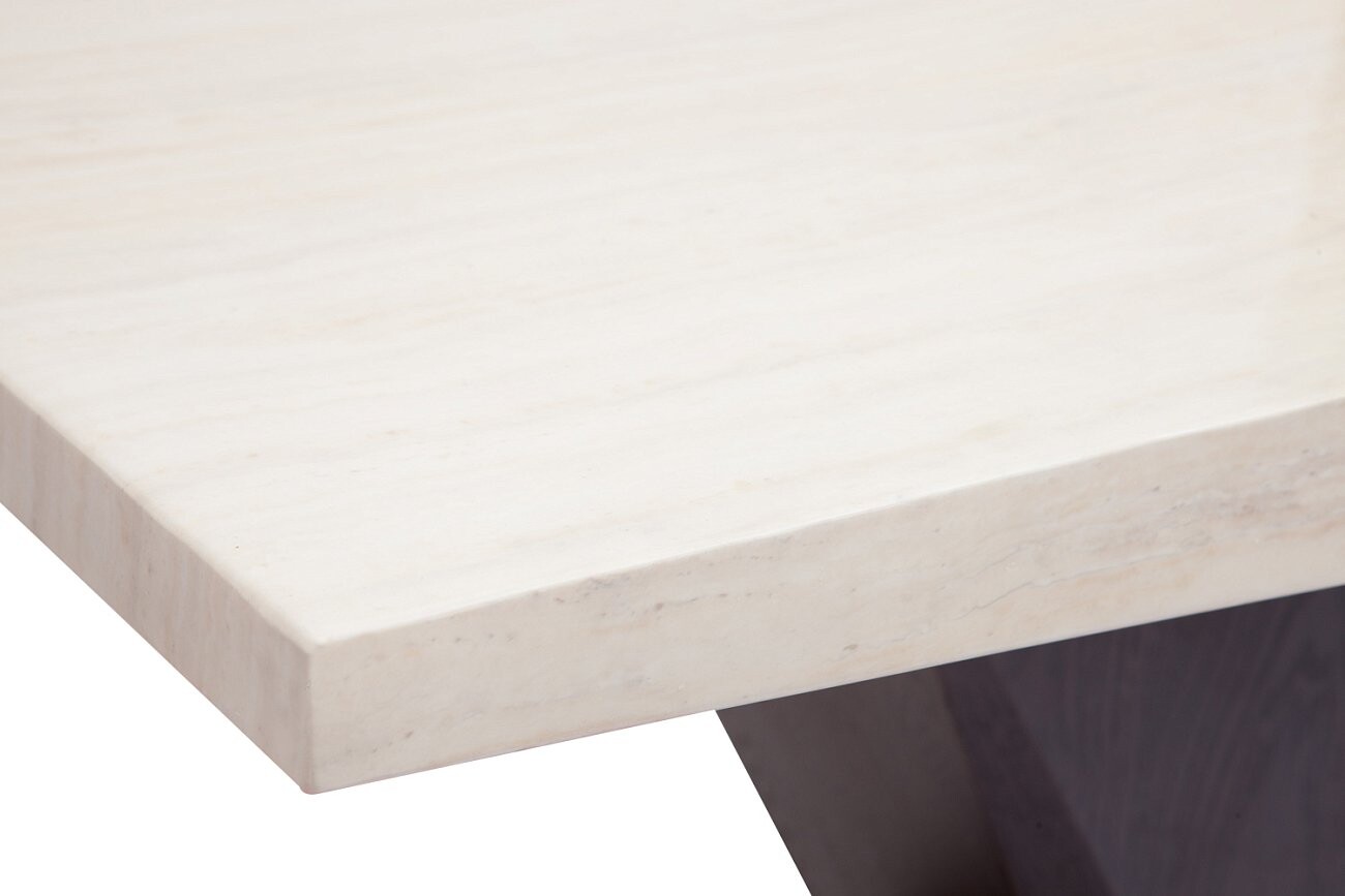 Обеденный стол прямоугольный с бежевым мраморным топом 140 см Arrondi Medio - изображение 4