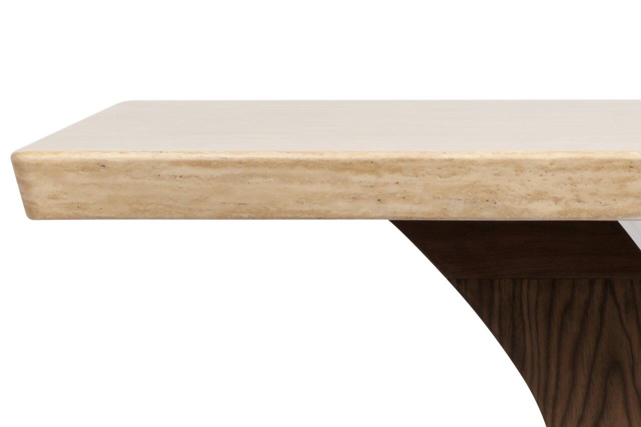 Обеденный стол прямоугольный с бежевым мраморным топом 160 см Fabrice Grande - изображение 3