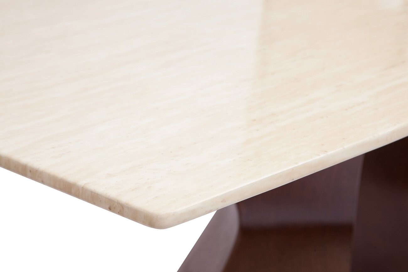 Обеденный стол прямоугольный с бежевым мраморным топом 140 см Starck Medio - изображение 4