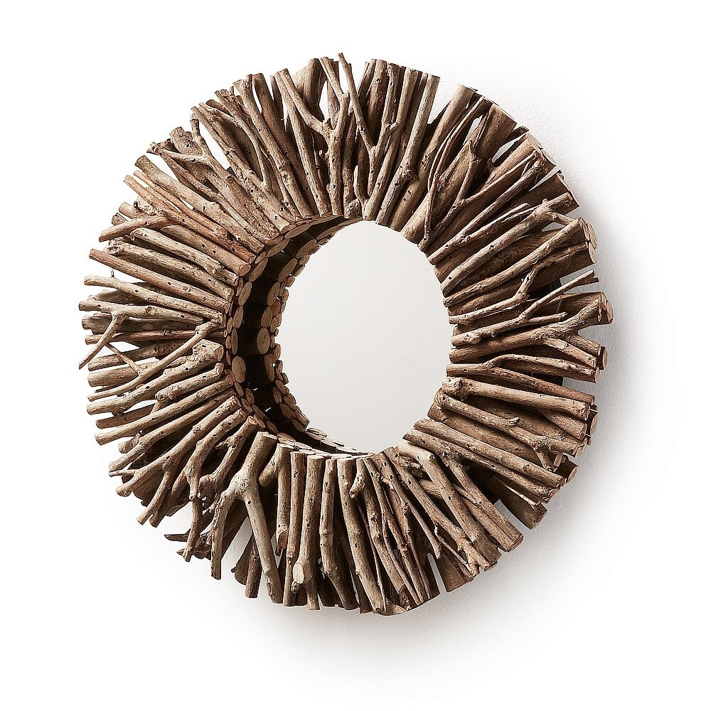 Зеркало-солнце деревянное круглое в раме из натуральных ветвей диаметр 35 см Effect от La Forma