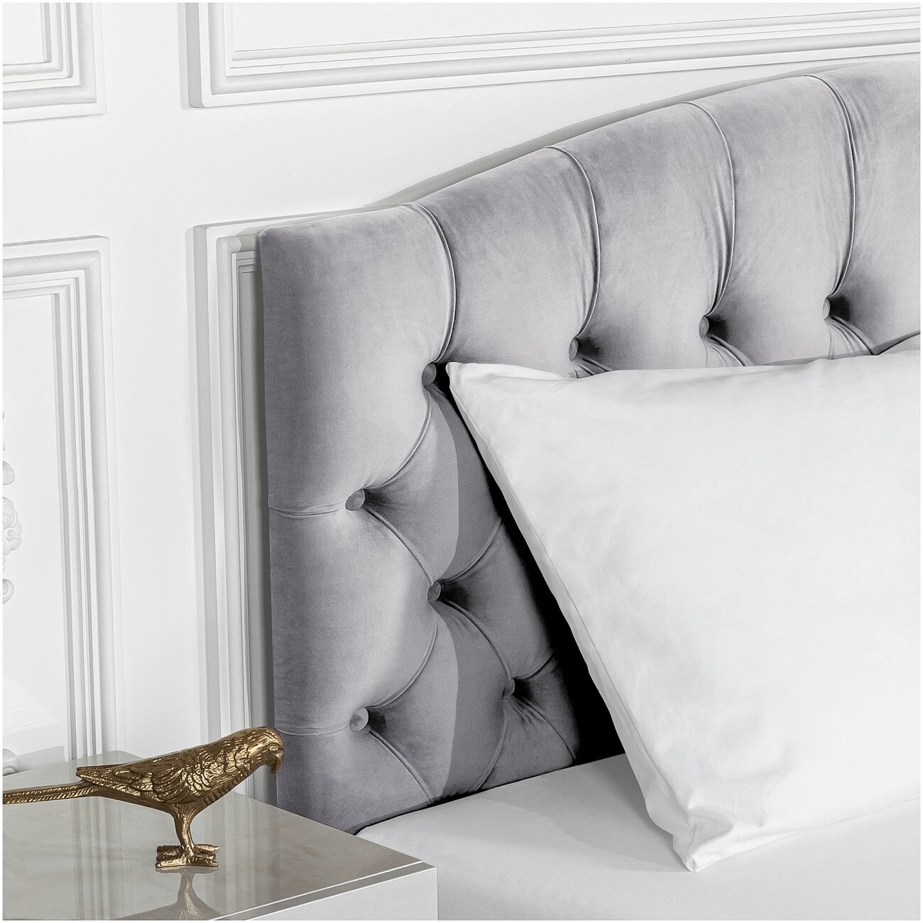 Кровать двуспальная с подъемным механизмом и ящиком для белья 180х200 жемчужно-серая Грация - изображение 4