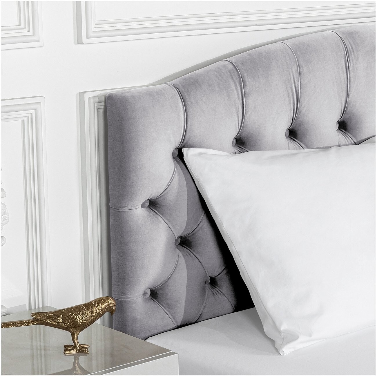 Кровать евро с подъемным механизмом и ящиком для белья 200х200 жемчужно-серая Грация - изображение 3