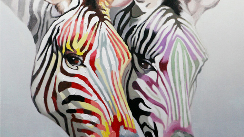 Картина на холсте 100х100 см "Обояние зебр"