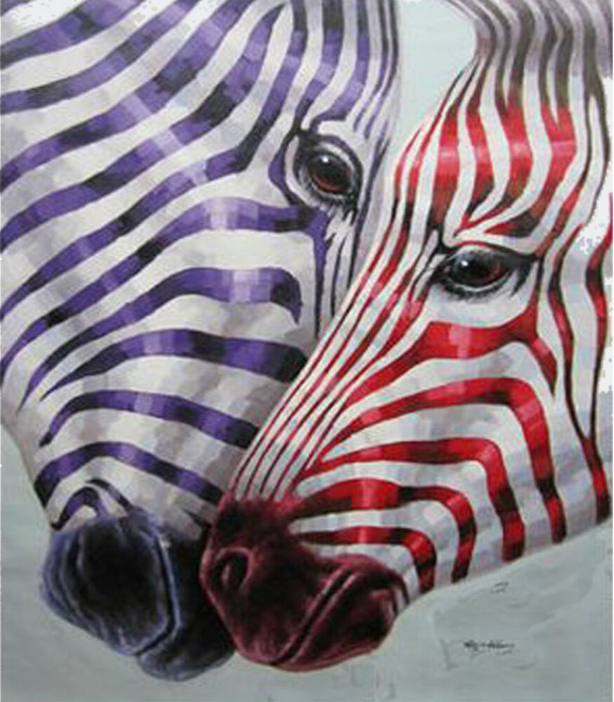 Картина на холсте 120х90 см "Разноцветная зебра"