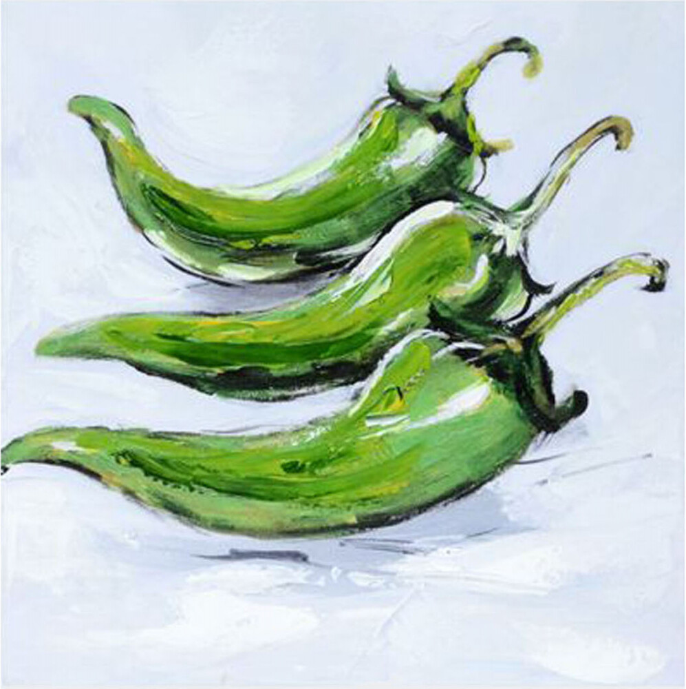 Зеленые перцы живопись