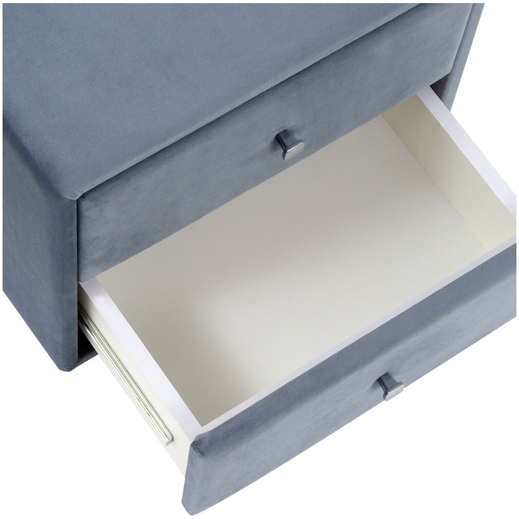 Тумба прикроватная с двумя ящиками серо-голубая "Эстетика" - изображение 3