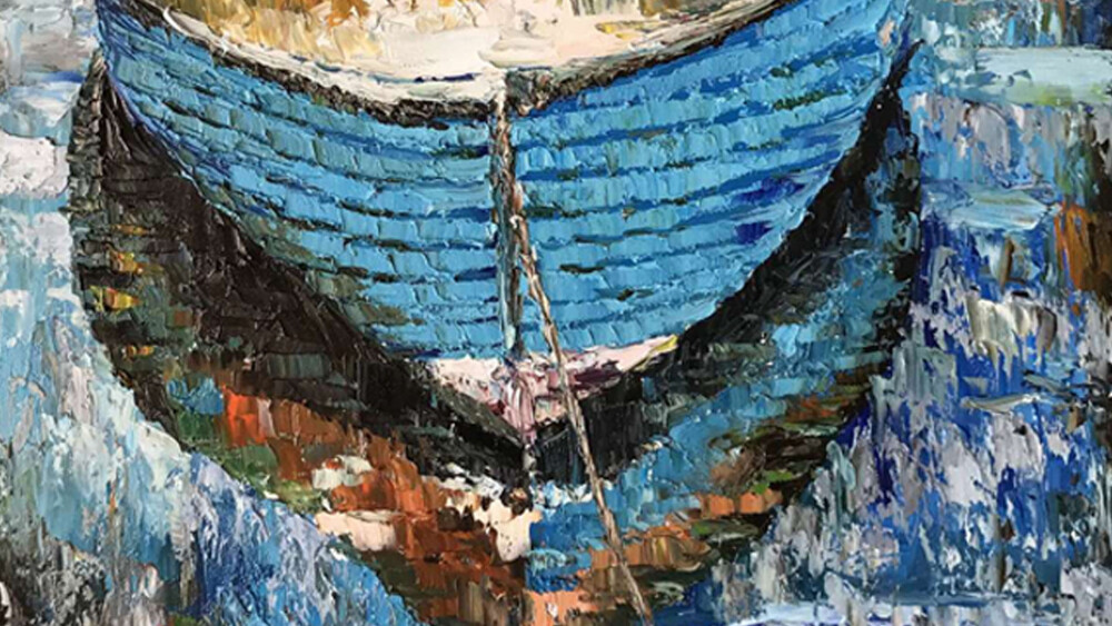 Картина на холсте 100х150 см "Лодка"