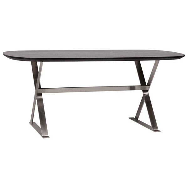 Обеденный стол овальный черный на металлических ножках 180 см Bellini Black Three - изображение 1