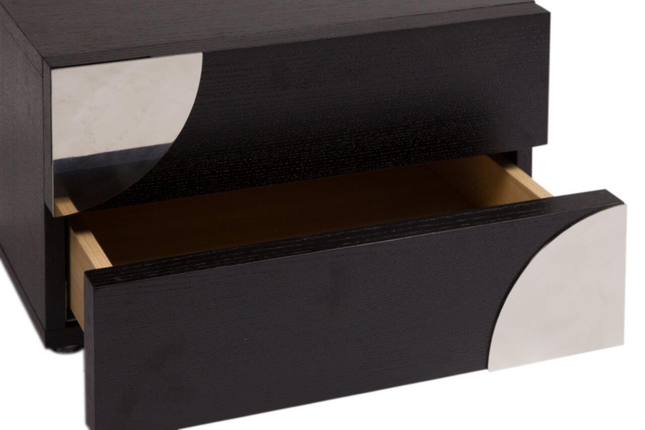Тумба прикроватная черная с 2 ящиками Labella - изображение 2