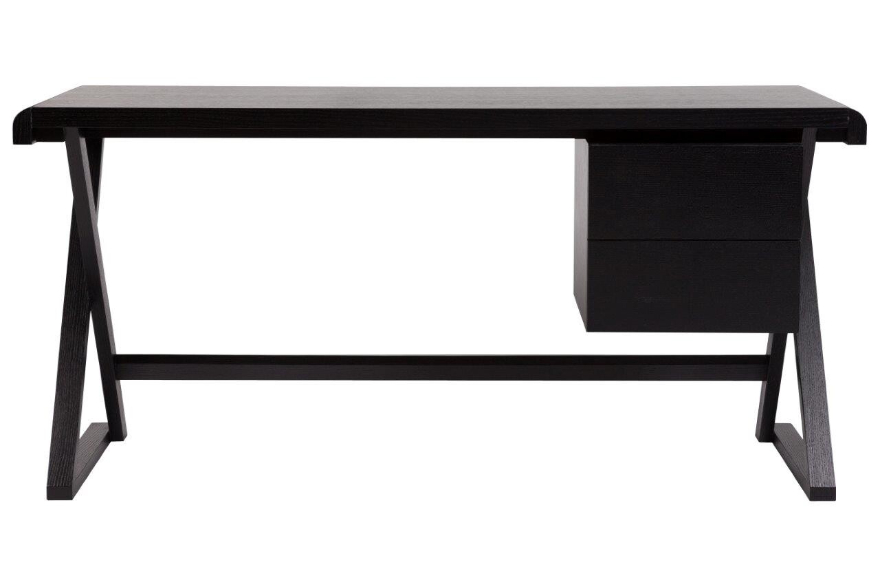 Письменный стол с ящиками черный большой 160 см Preston - изображение 4