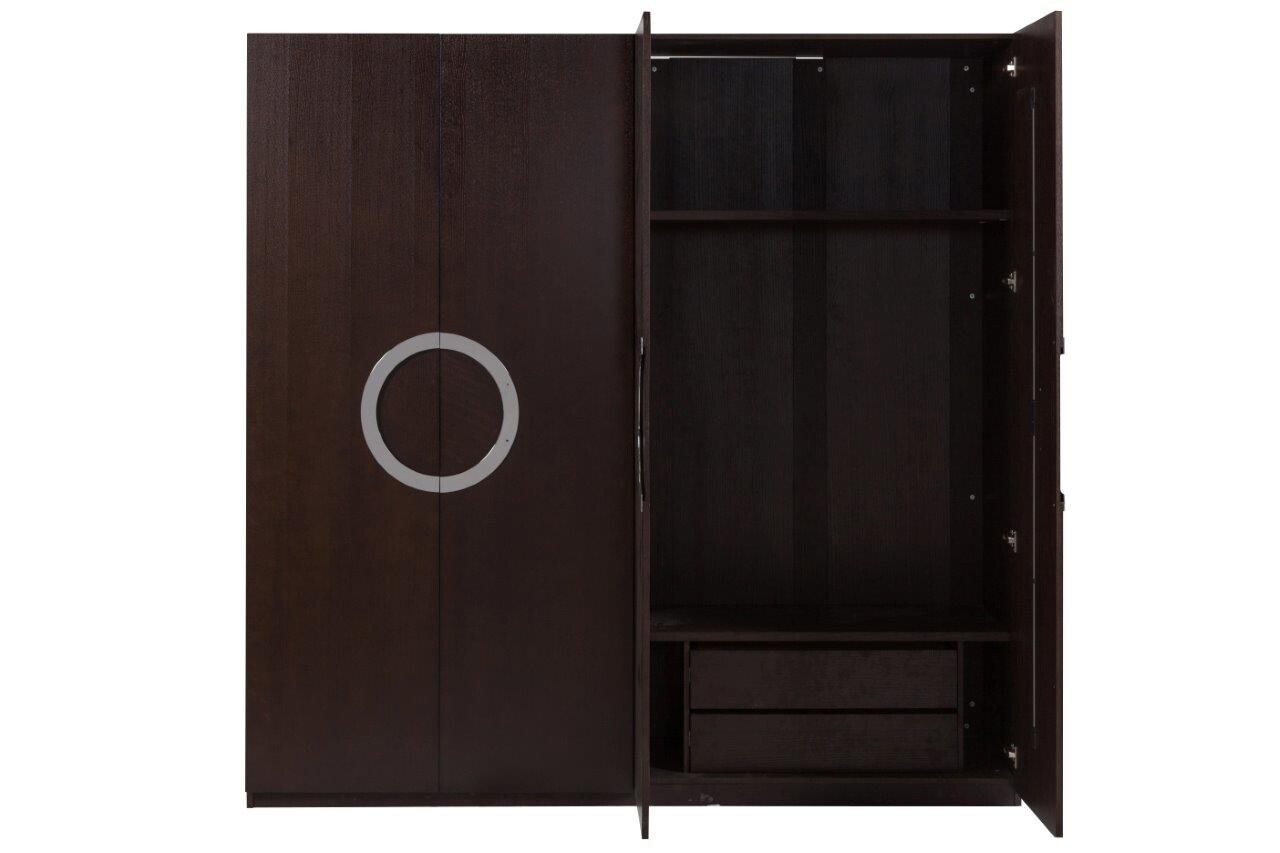 Шкаф распашной четырехдверный коричневый Solana - изображение 4