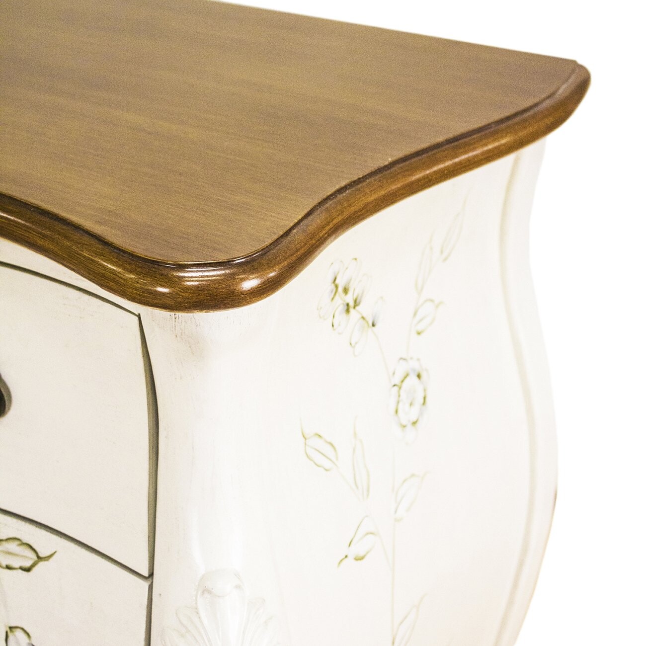 Комод белый с росписью в стиле прованс и 3 ящиками Provecho - изображение 6