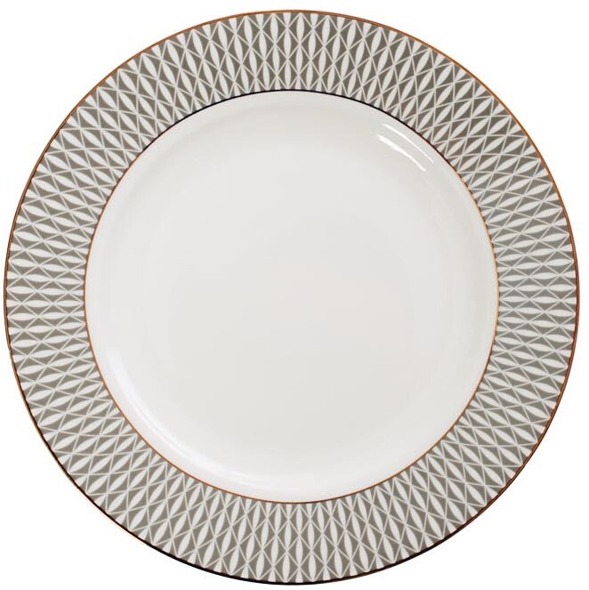 Тарелка десертная 19см серый орнамент