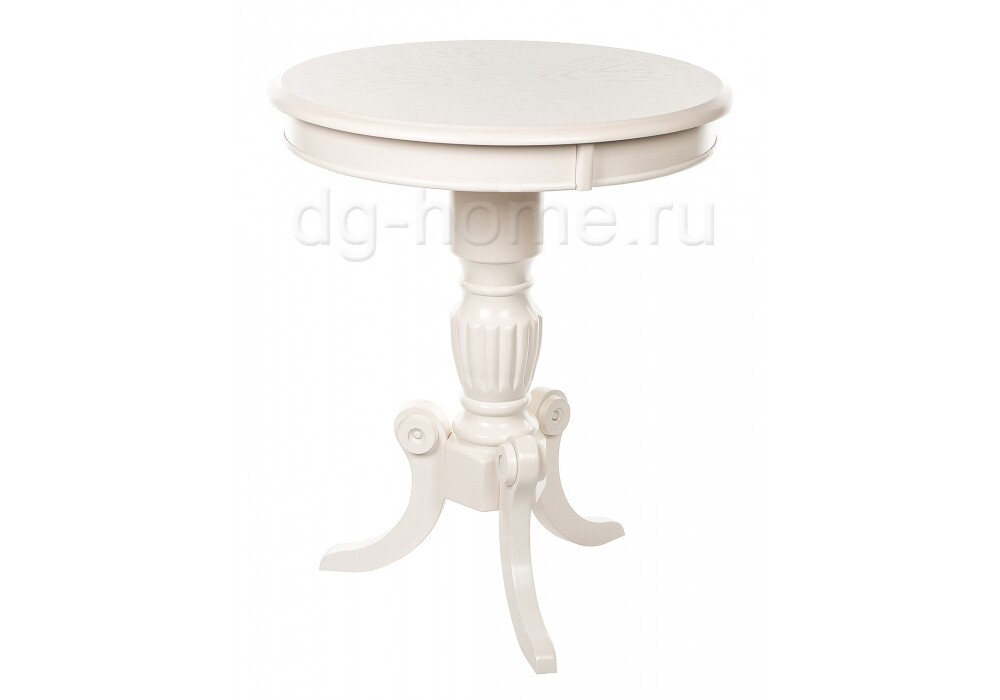 Кофейный столик круглый белый с фигурной ножкой Moon 2 butter white