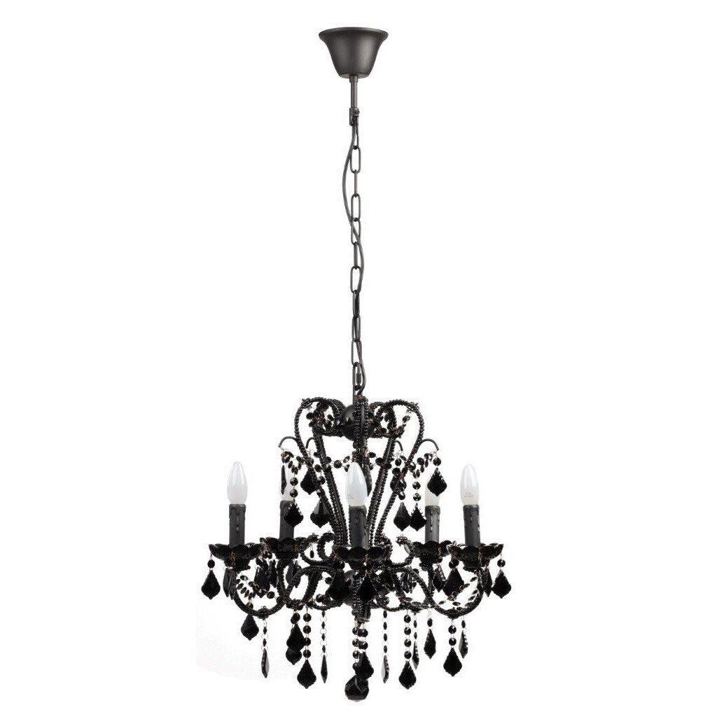 Люстра 19th C.Rococo Iron & Smoke Crystal Round (черная) чёрная - изображение 5