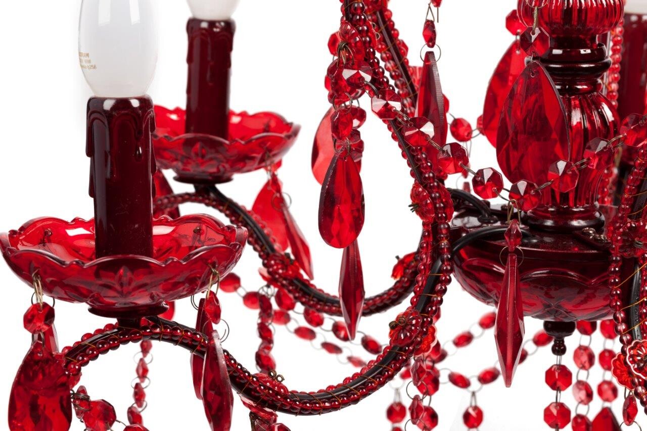 Люстра 19th C. Rococo Iron & Smoke Crystal Round (красная) красная - изображение 2