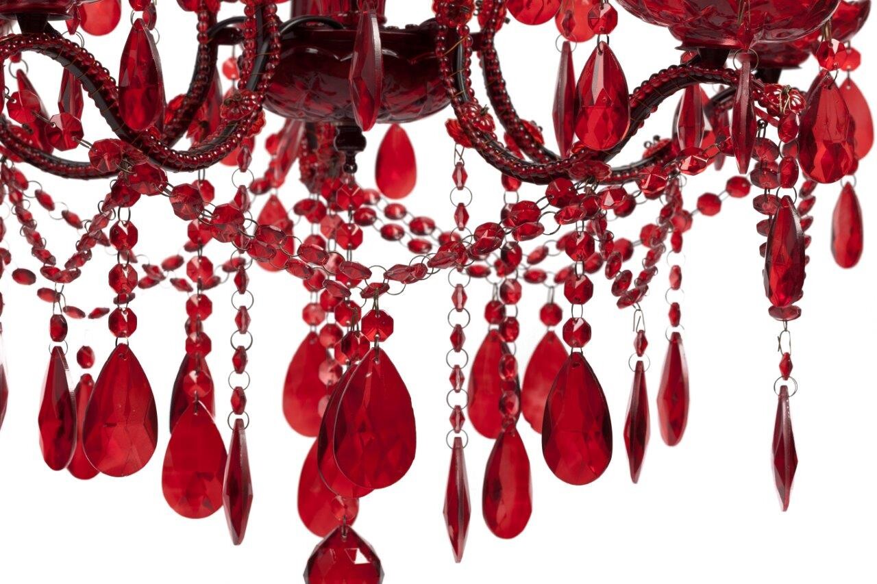 Люстра 19th C. Rococo Iron & Smoke Crystal Round (красная) красная - изображение 3