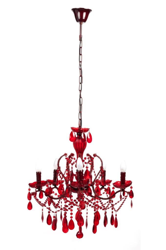 Люстра 19th C. Rococo Iron & Smoke Crystal Round (красная) красная - изображение 4