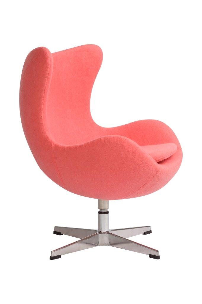 Кресло-яйцо с мягкими подлокотниками коралловый кашемир Egg Chair - изображение 3