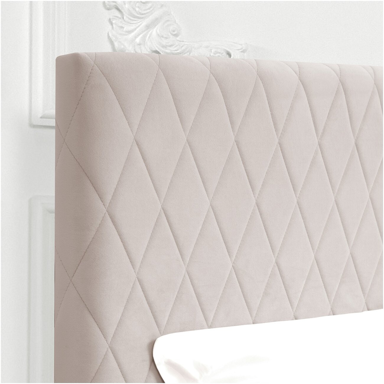 Кровать двуспальная с подъемным механизмом и ящиком для белья 160х200 кремовая Серенити - изображение 2