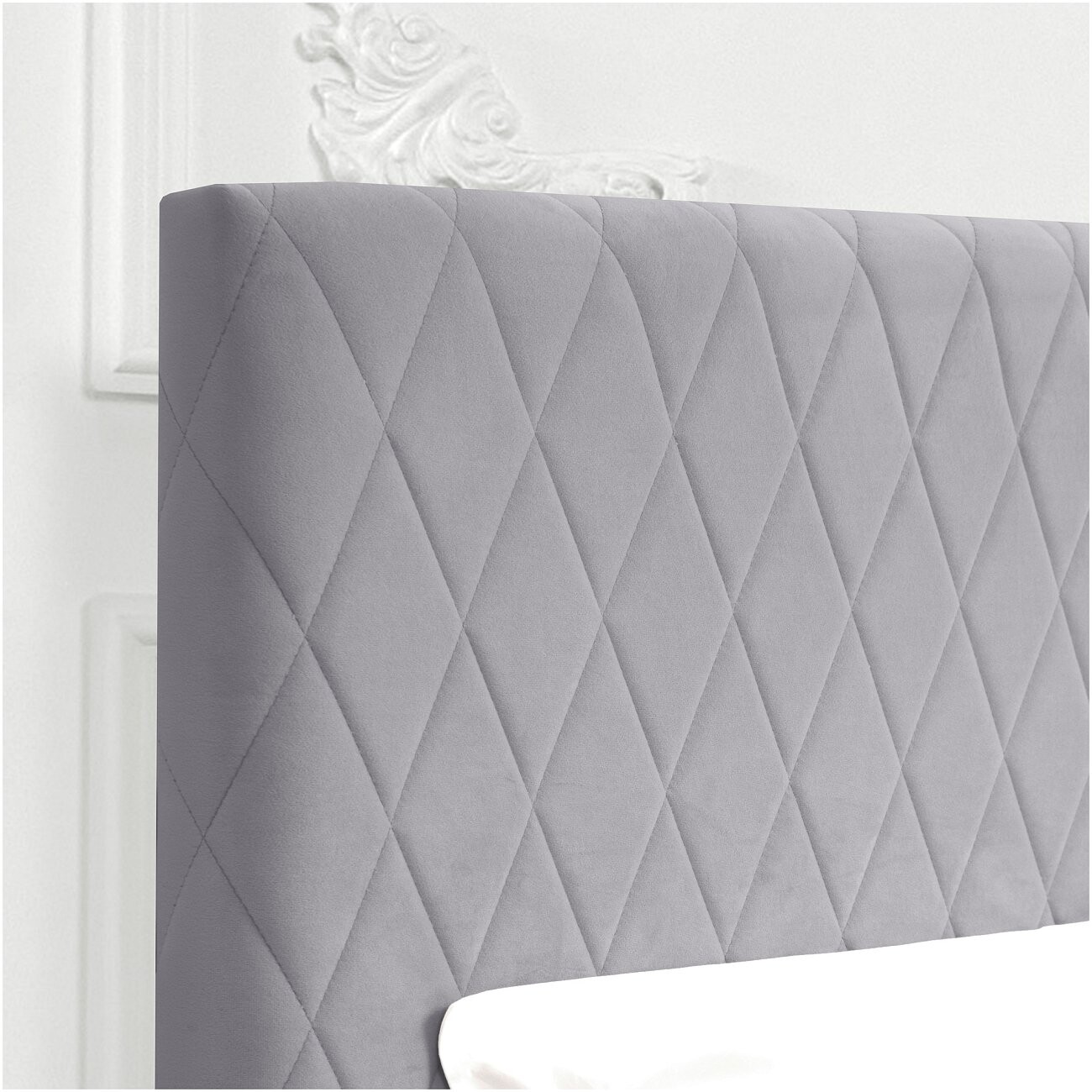 Кровать двуспальная с подъемным механизмом и ящиком для белья 180х200 жемчужно-серая Серенити - изображение 2