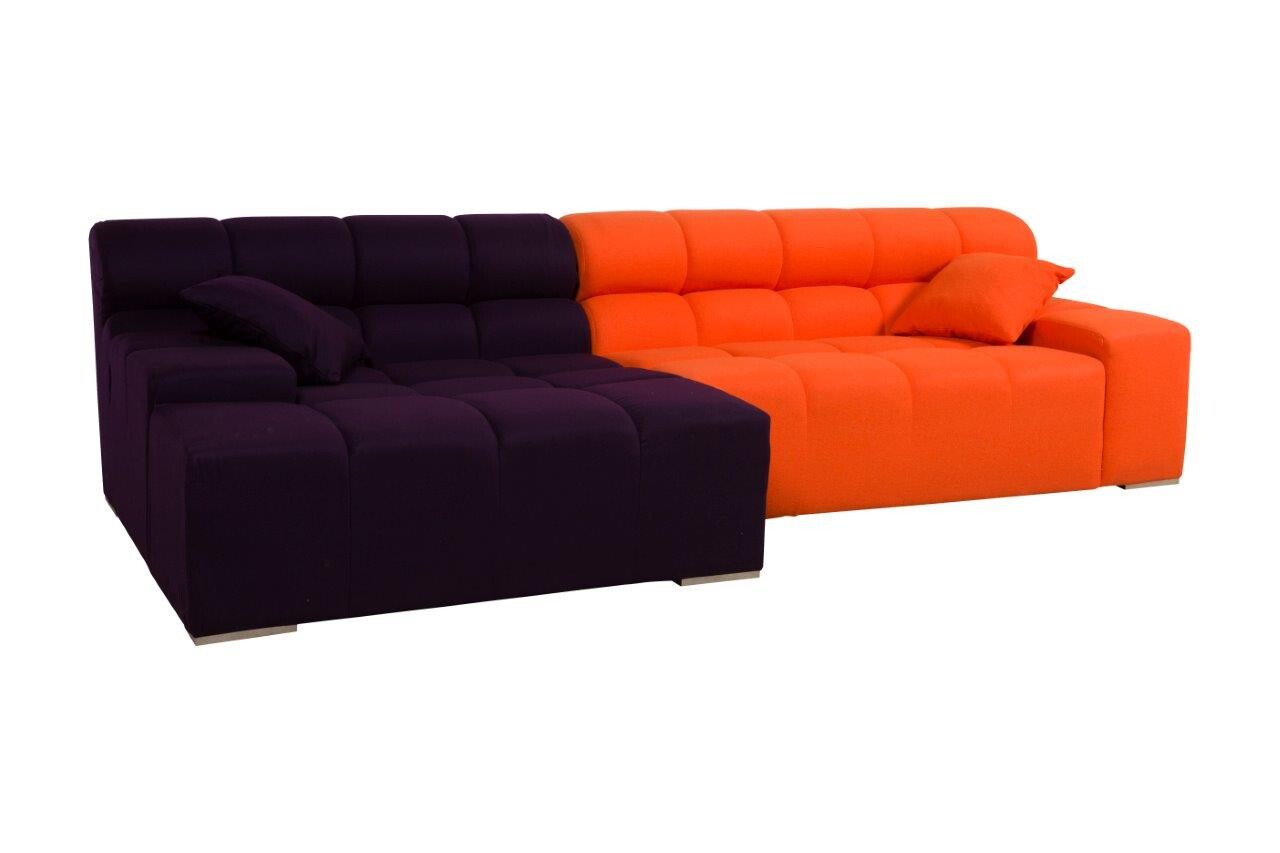 Диван Tufty-Time Sofa угловой модульный фиолетовый с оранжевым - изображение 3