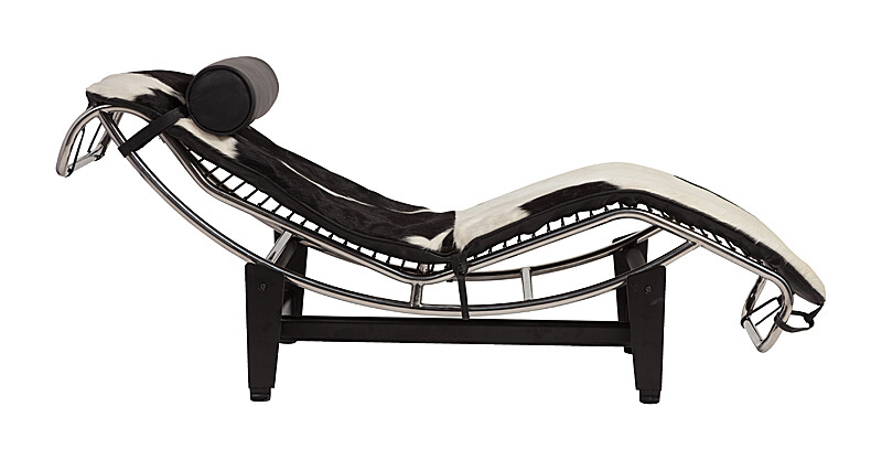 Кушетка черно-белая кожаная LC4 - изображение 5