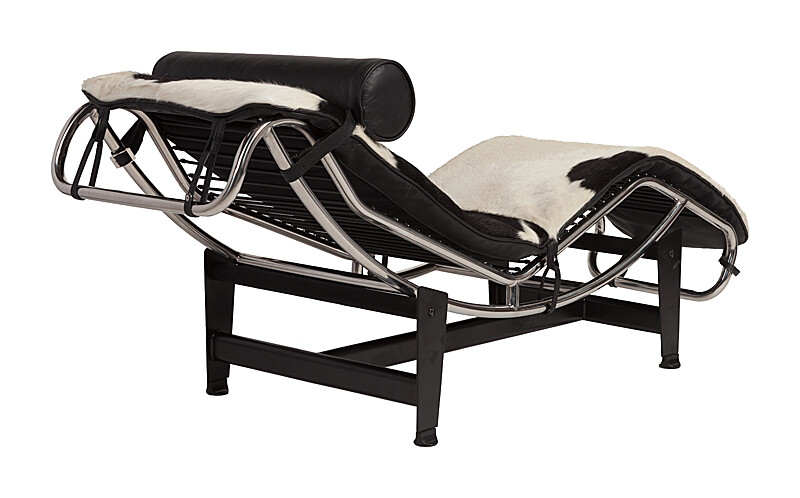 Кушетка черно-белая кожаная LC4 - изображение 6