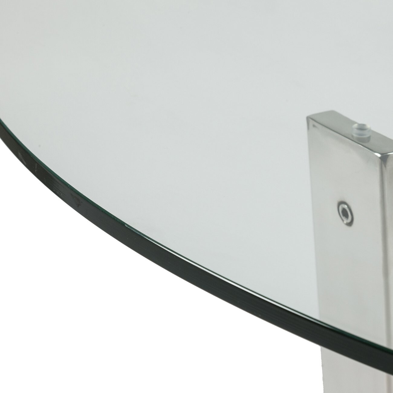 Обеденный стол стеклянный круглый с ножками хром 120 см Kmarine - изображение 2