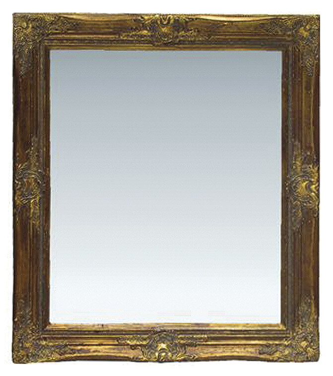 Зеркало настенное золотое классическое Cube