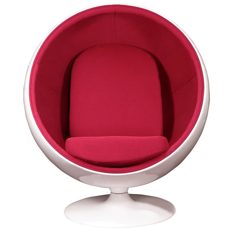Кресло-шар белое с красным Eero Ball Chair - изображение 4