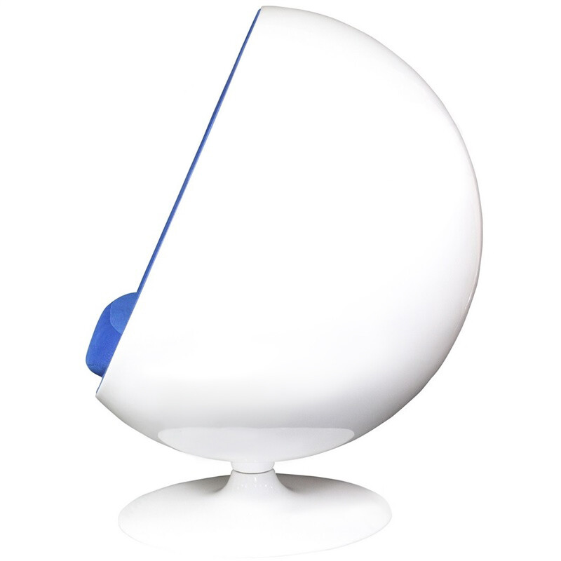 Кресло круглое бело-синее Eero Ball - изображение 3