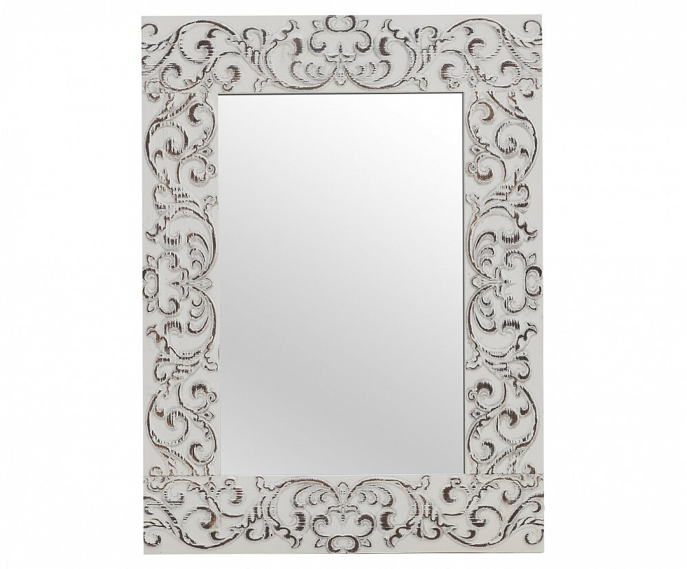 Зеркало белое прямоугольное с декором Pattern