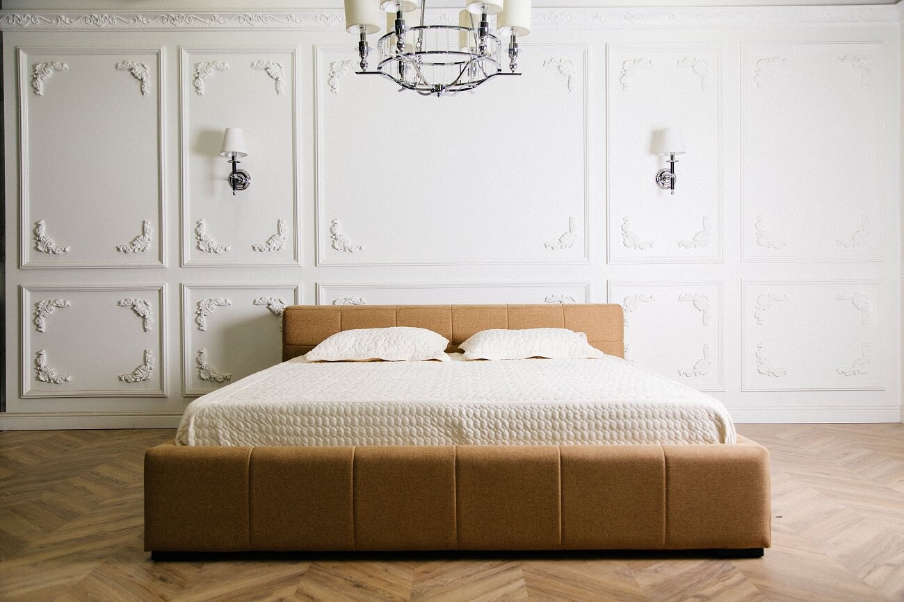 Кровать двуспальная 180х200 бежевая Squaring Basso - изображение 2