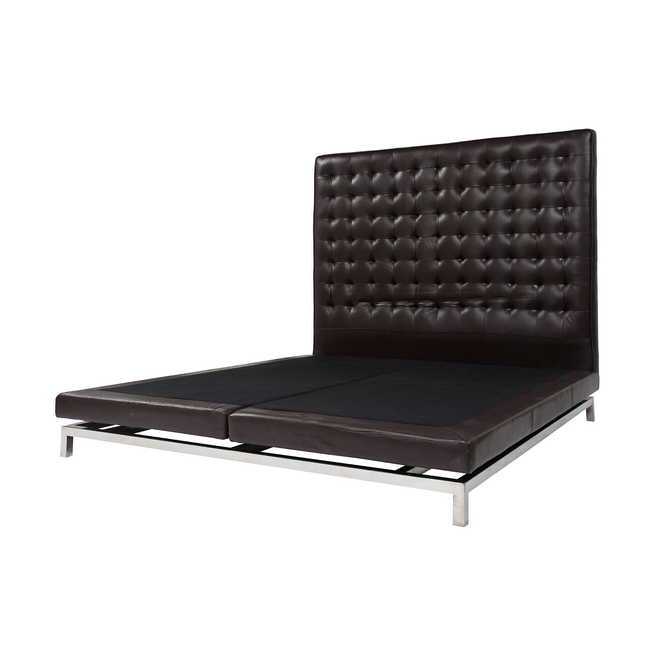 Кровать двуспальная с кожаным изголовьем 180х200 коричневая Boss Bed - изображение 3