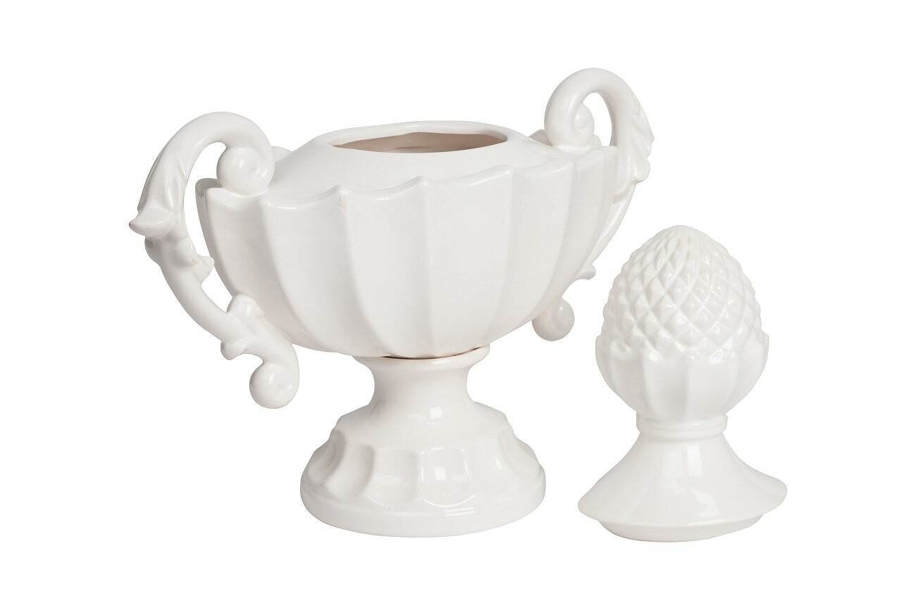 Ваза декоративная белая с ручками Saimona - изображение 3