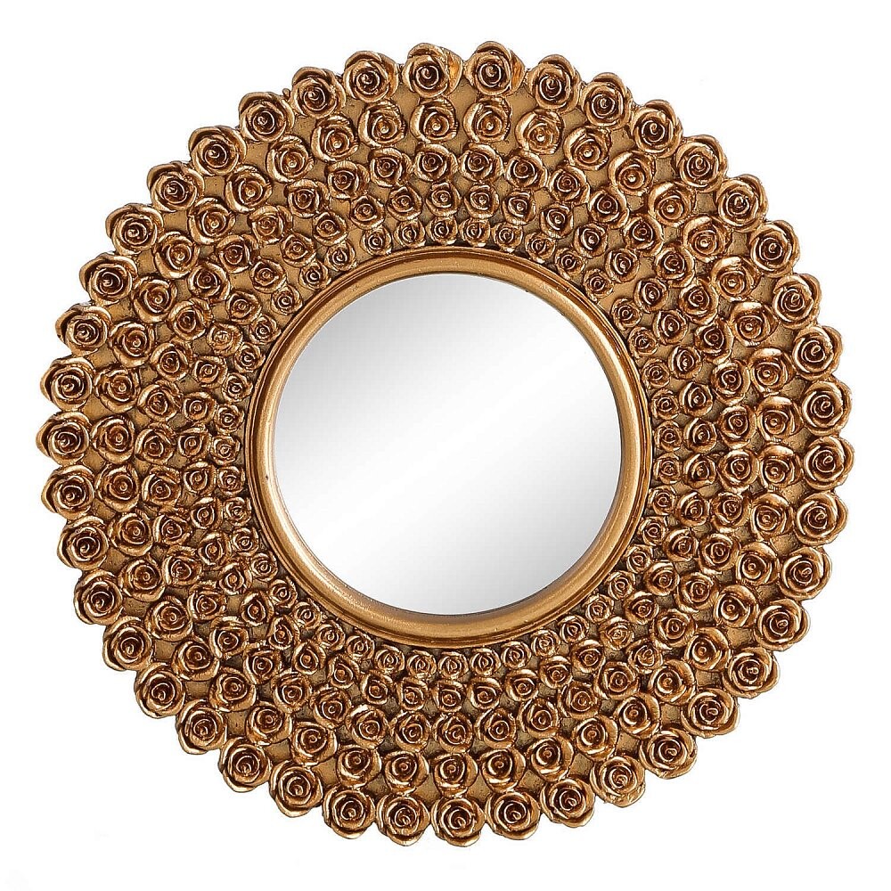 Комплект зеркал с декором круглых в золотых рамах Drops, 4 штуки