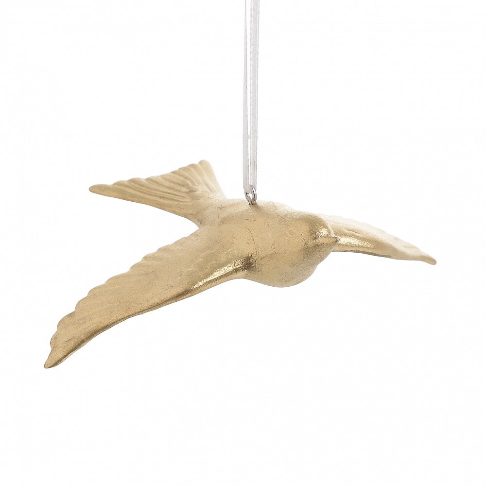 Декор подвесной Птица золотого цвета