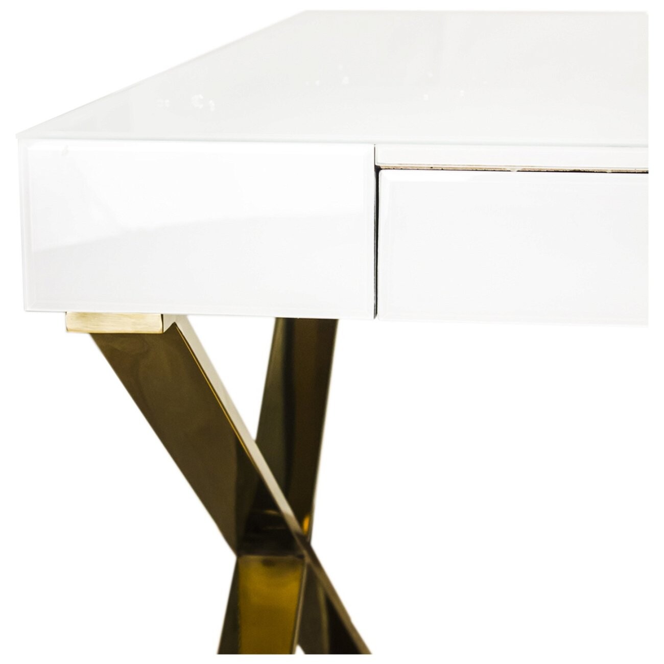 Обеденный стол белый на золотом основании 180 см Minimal White - изображение 2