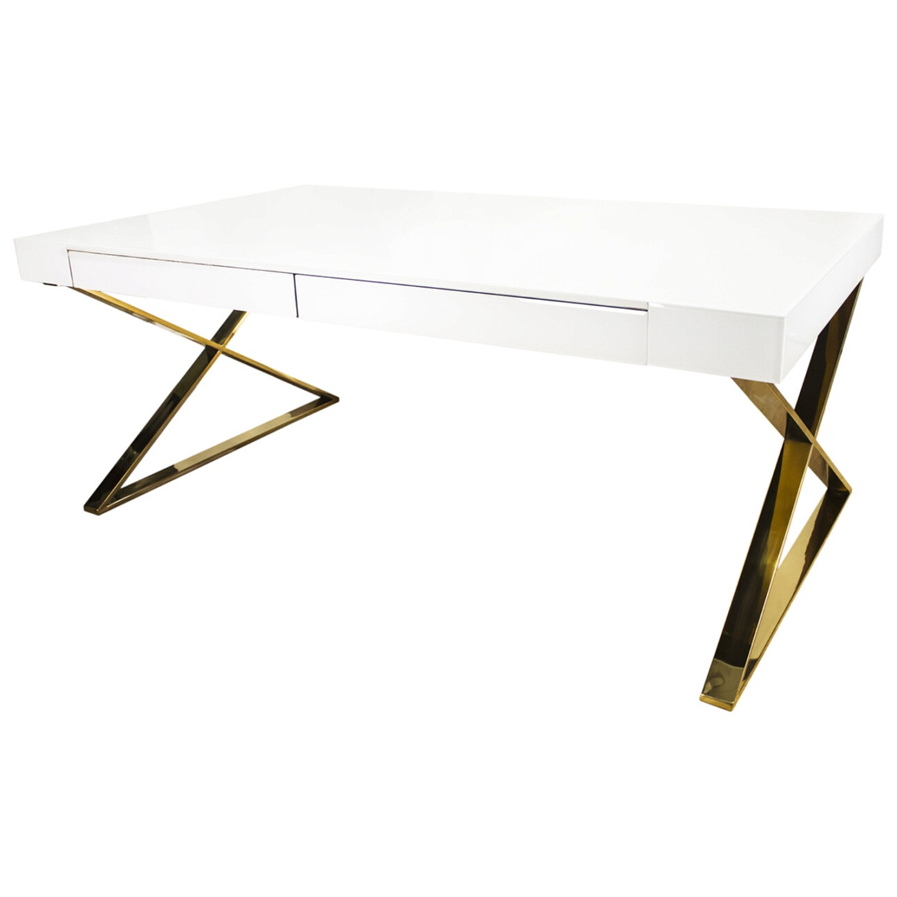 Обеденный стол белый на золотом основании 180 см Minimal White - изображение 3