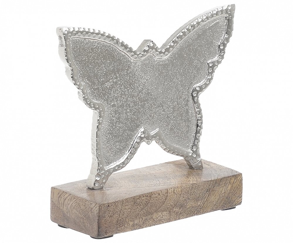 Статуэтка декоративная металлическая серебристая "Бабочка"