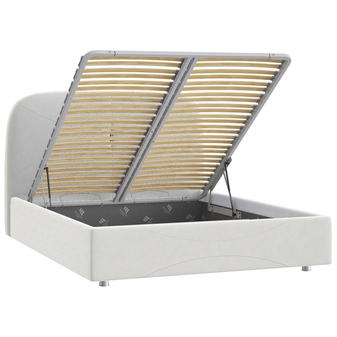 Кровать с подъемным механизмом полутораспальная 140х200 см молочная "Лондон" - изображение 2