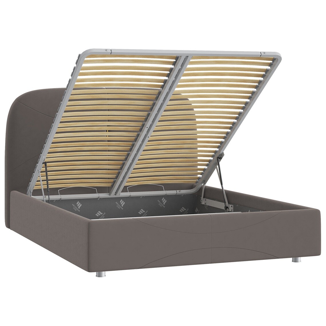 Кровать с подъемным механизмом двуспальная 160х200 см пепельная "Лондон" - изображение 2