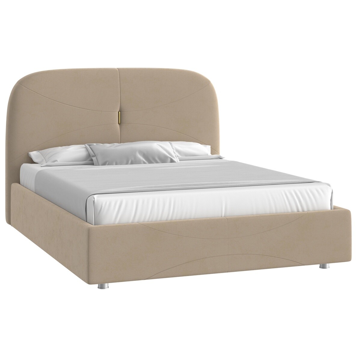 Кровать с подъемным механизмом двуспальная 160х200 см кремовая "Лондон" - изображение 4