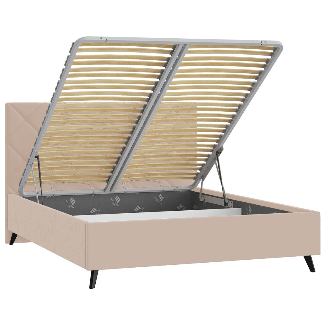 Кровать с подъемным механизмом двуспальная 160х200 см кремовая "Марсель" - изображение 4