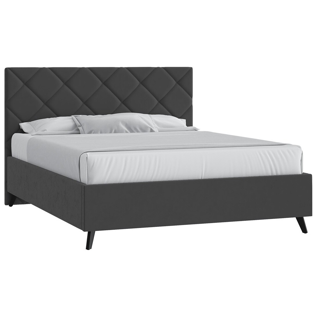 Кровать с подъемным механизмом двуспальная 180х200 см темно-серая "Марсель" - изображение 2