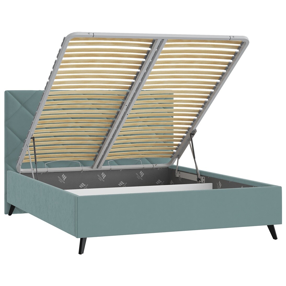 Кровать с подъемным механизмом двуспальная 180х200 см ментол "Марсель" - изображение 2