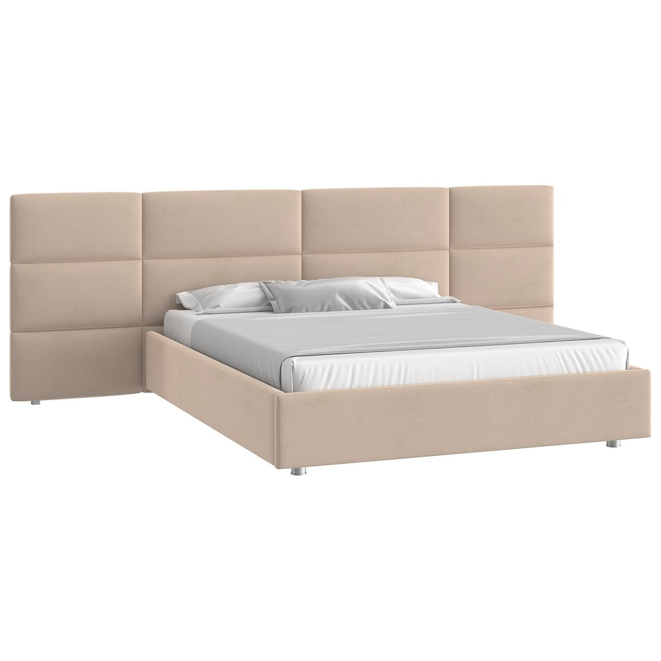 Кровать с подъемным механизмом полутораспальная 140х200 см светло-бежевая "Тренд" - изображение 3